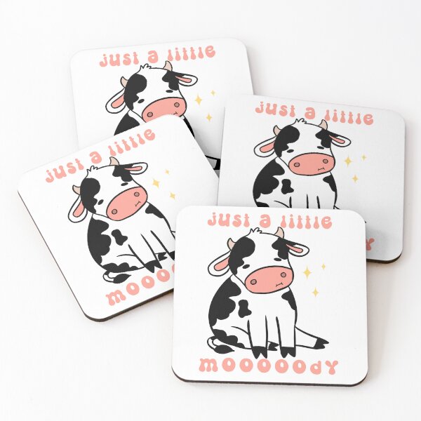 Item preview, Just a little moody a funny and cute cow pun designed and sold by Yarafantasyart.