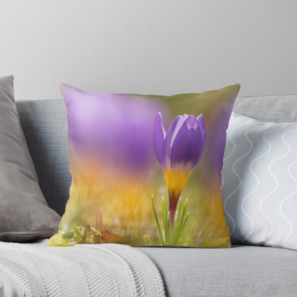 Artikelvorschau, lila krokusse, frühling, blumen, frühlingsblumen, lila, gelb, grün, aufkleber, uhr, schön, originell, natur, natürlich, krokusse auf dem gras entworfen und verkauft von Elżbieta  Kaps.