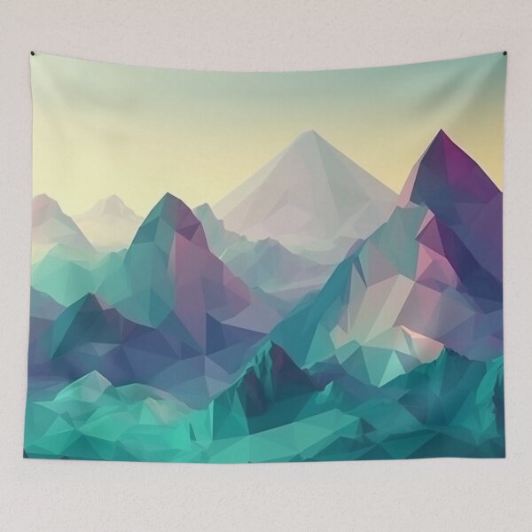 Item preview, Blue Polygon Mountain Range | Hike Camper Art designed and sold by JFFStore.