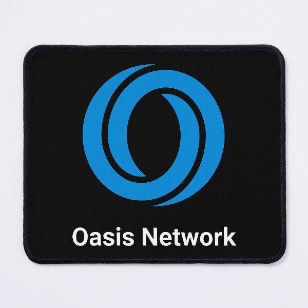 Item preview, Oasis Network ROSE Crypto Altcoin - Clean Vertical White Text Logo with Blue Icon Variant 1 designed and sold by CryptoMoods.