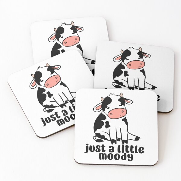 Item preview, Just a little moody a funny and cute cow pun designed and sold by Yarafantasyart.