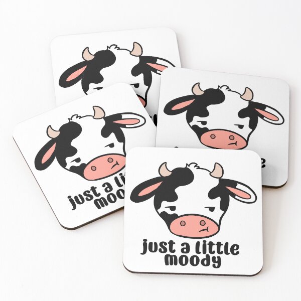 Item preview, Just a little moody a funny and cute cow pun designed and sold by Yarafantasyart.