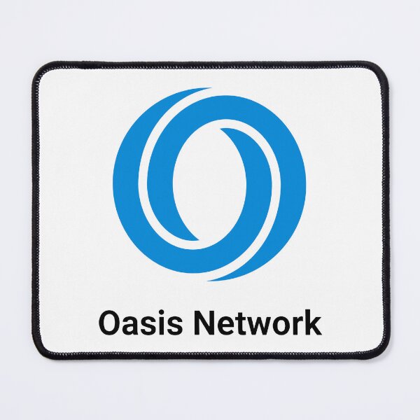 Item preview, Oasis Network ROSE Crypto Altcoin - Clean Vertical Black Text Logo with Blue Icon Variant 2 designed and sold by CryptoMoods.
