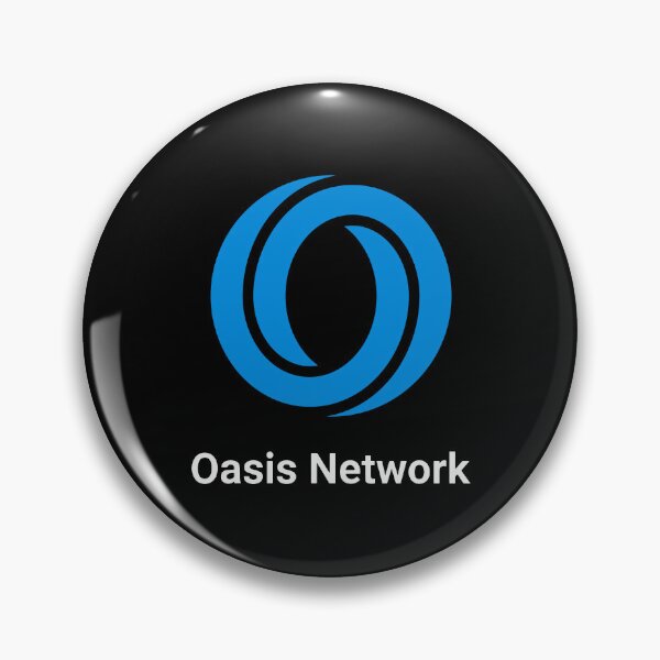 Item preview, Oasis Network ROSE Crypto Altcoin - Clean Vertical White Text Logo with Blue Icon Variant 2 designed and sold by CryptoMoods.