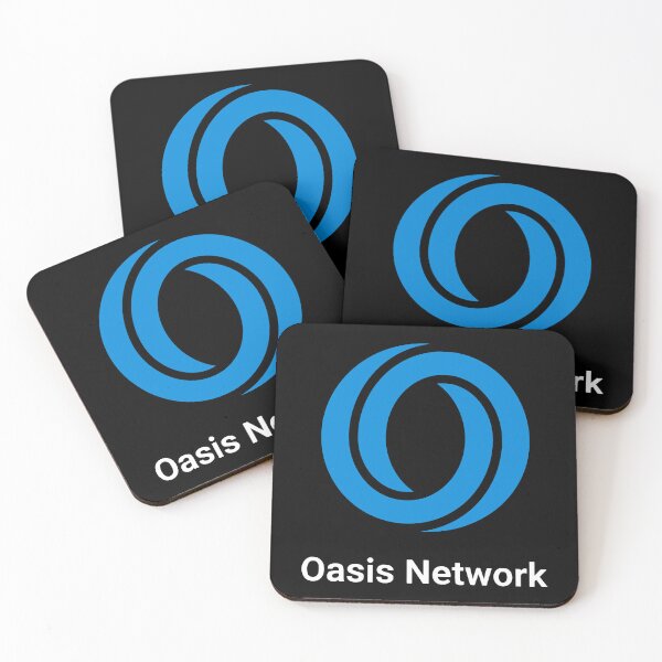 Item preview, Oasis Network ROSE Crypto Altcoin - Clean Vertical White Text Logo with Blue Icon Variant 2 designed and sold by CryptoMoods.