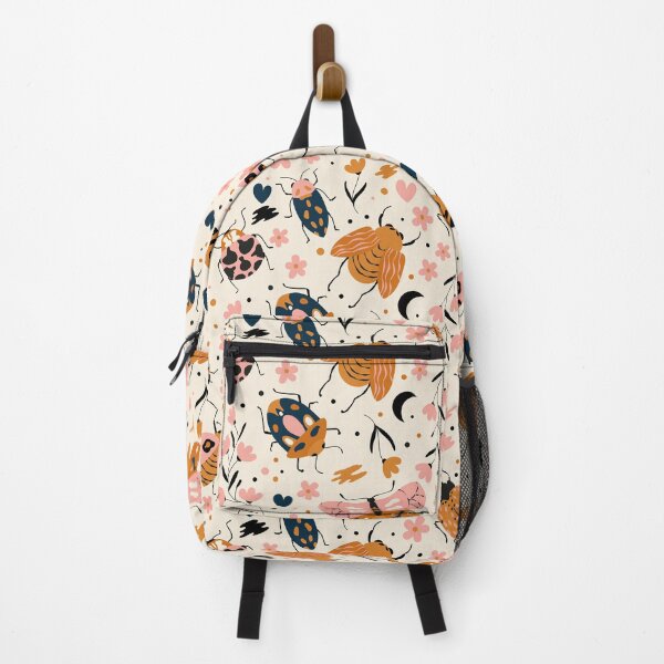 Item preview, Cute colorful bugs on cream background, pattern designed and sold by BlueLela.