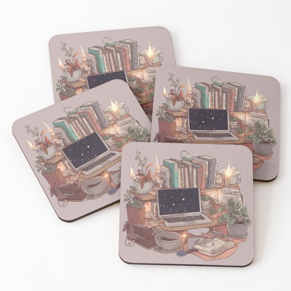 Item preview, cozy cute study room with fairy lights designed and sold by BabyDD.