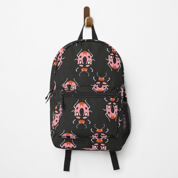 Item preview, Cute pink bugs on dark background, pattern designed and sold by BlueLela.