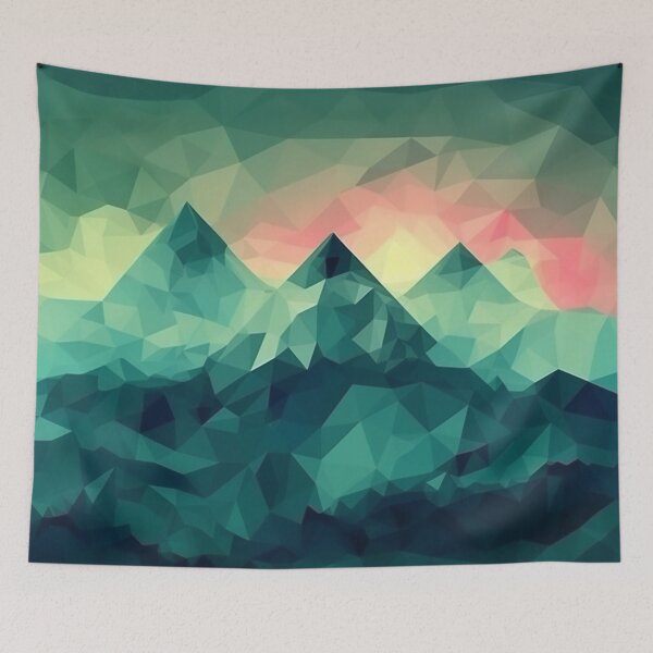 Item preview, Blue Polygon Mountain Range | Hike Camper Art designed and sold by JFFStore.