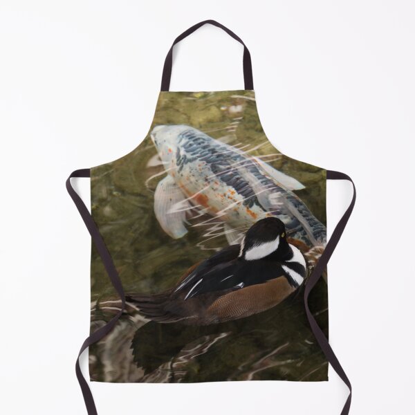 Item preview, Close Encounter - Hooded Merganser Duck and Koi Fish designed and sold by Georgia Mizuleva.
