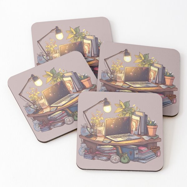 Item preview, cozy cute study room with fairy lights designed and sold by BabyDD.