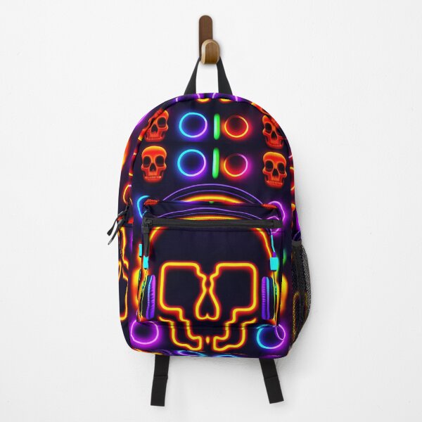 Item preview, Skull With Headphones In Neon designed and sold by artist-mac.