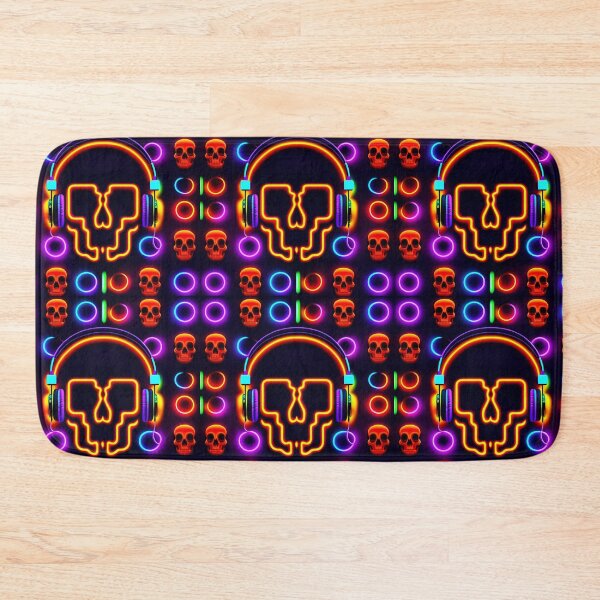 Item preview, Skull With Headphones In Neon designed and sold by artist-mac.
