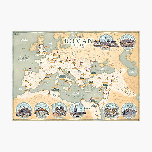 Artikel-Vorschau von Die Karte des Römischen Reiches 117 n. Chr, designt und verkauft von QatlasMap Shop.