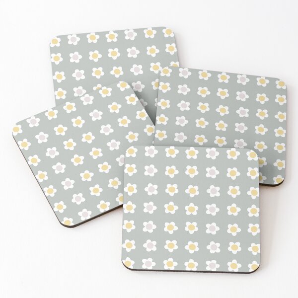 Item preview, Cute Flower Stripes Spring And Summer Floral Pattern Gray Teal designed and sold by scorpiolane.