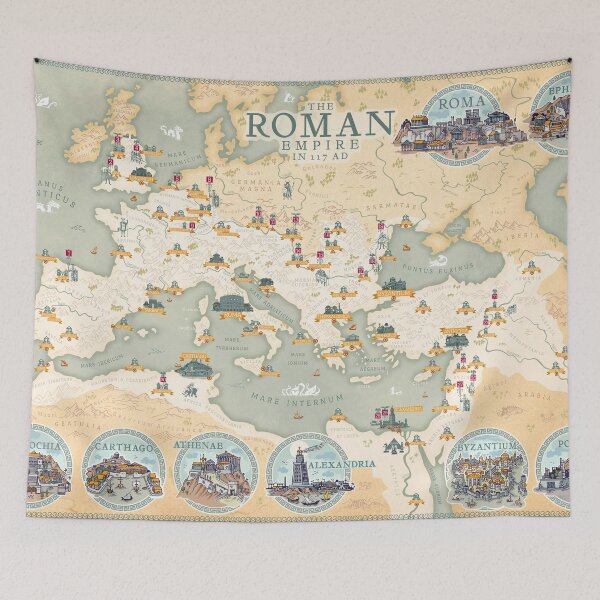 Item preview, The Roman Empire map 117 AD  designed and sold by QatlasMap Shop.