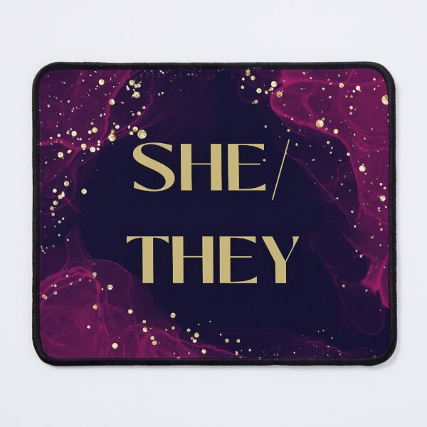 Item preview, Galaxy She/They Pronouns designed and sold by Furia LGBTQ+ Accessories.