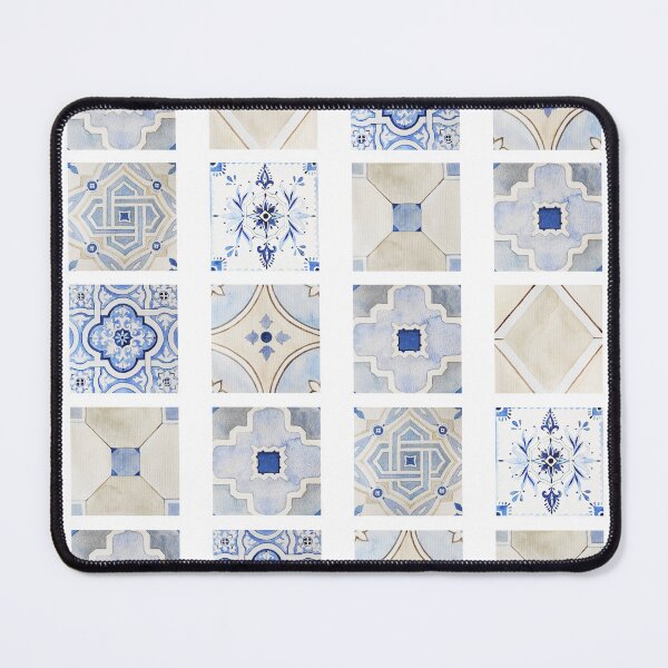 Item preview, mediterranean tiles watercolor, spanish tiles, turkish, greek designed and sold by mirtoth.