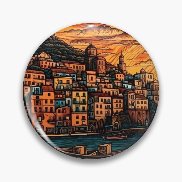 Artikelvorschau, Vibrant coastal hamlet aglow in late afternoon hues entworfen und verkauft von SingularityGeek.