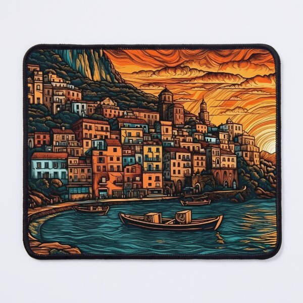 Artikelvorschau, Vibrant coastal hamlet aglow in late afternoon hues entworfen und verkauft von SingularityGeek.