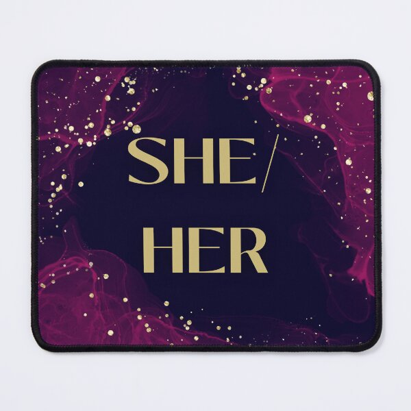 Item preview, Galaxy She/Her Pronouns designed and sold by Furia LGBTQ+ Accessories.