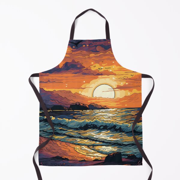 Artikelvorschau, Waves crash on the shore, warm colors reflecting the sun's dance upon the water entworfen und verkauft von SingularityGeek.