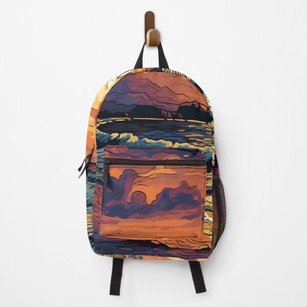 Item preview, Waves crash on the shore, warm colors reflecting the sun's dance upon the water designed and sold by SingularityGeek.