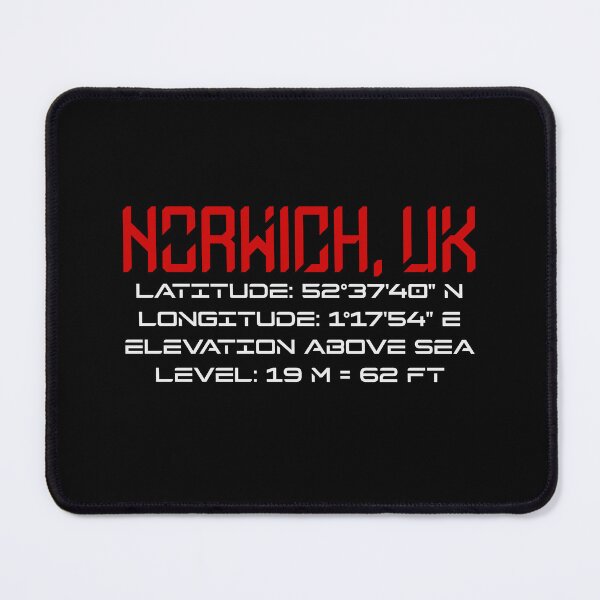 Item preview, Norwich, Norfolk, UK, Latitude, Longitude, Elevation Above Sea Level designed and sold by ALesterDesign.
