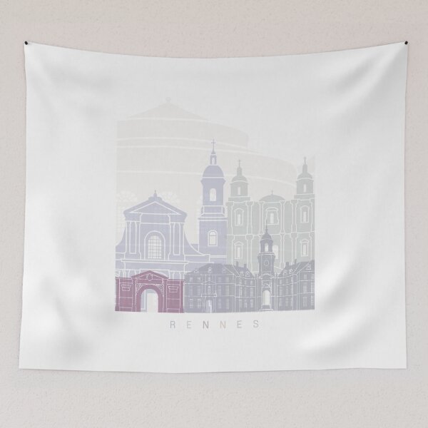 Item preview, RENNES  SKYLINE POSTER PASTEL designed and sold by paulrommer.