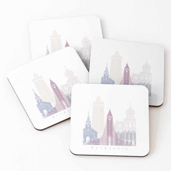 Item preview, REYKJAVIK SKYLINE POSTER PASTEL designed and sold by paulrommer.