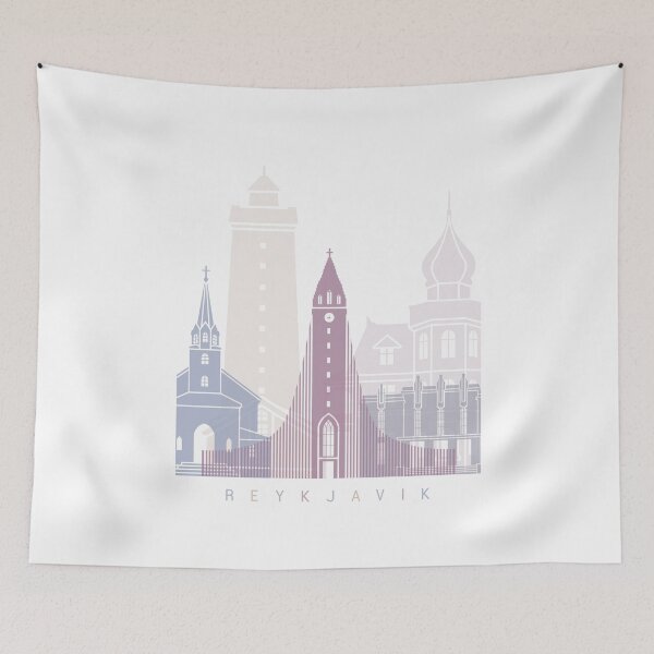 Item preview, REYKJAVIK SKYLINE POSTER PASTEL designed and sold by paulrommer.