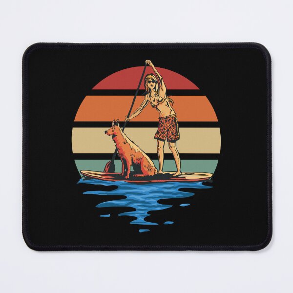 Item preview, Vintage Stand Up Paddle Dog And Girl Cartoon designed and sold by MrEddie10.