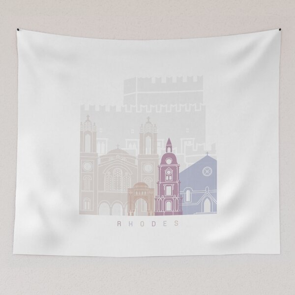 Item preview, RHODES SKYLINE POSTER PASTEL designed and sold by paulrommer.
