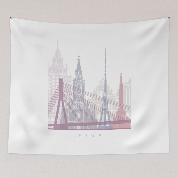 Item preview, RIGA  SKYLINE POSTER PASTEL designed and sold by paulrommer.