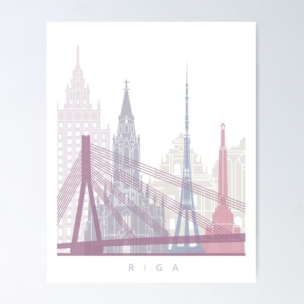 Item preview, RIGA  SKYLINE POSTER PASTEL designed and sold by paulrommer.