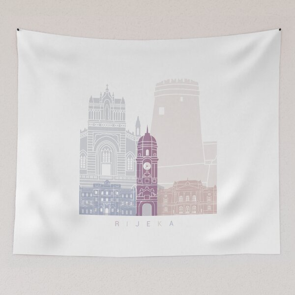 Item preview, RIJEKA SKYLINE POSTER PASTEL designed and sold by paulrommer.