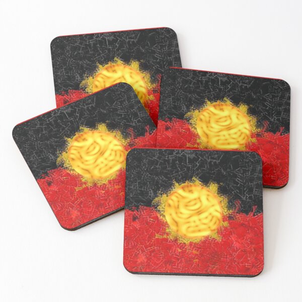 Item preview, AMAZING  AUSTRALIAN ABORIGINAL FLAG  ART EXPRESSION WITH SMALL FRAGMENTS SHAPES designed and sold by Ralek.