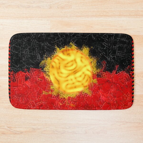 Item preview, AMAZING  AUSTRALIAN ABORIGINAL FLAG  ART EXPRESSION WITH SMALL FRAGMENTS SHAPES designed and sold by Ralek.
