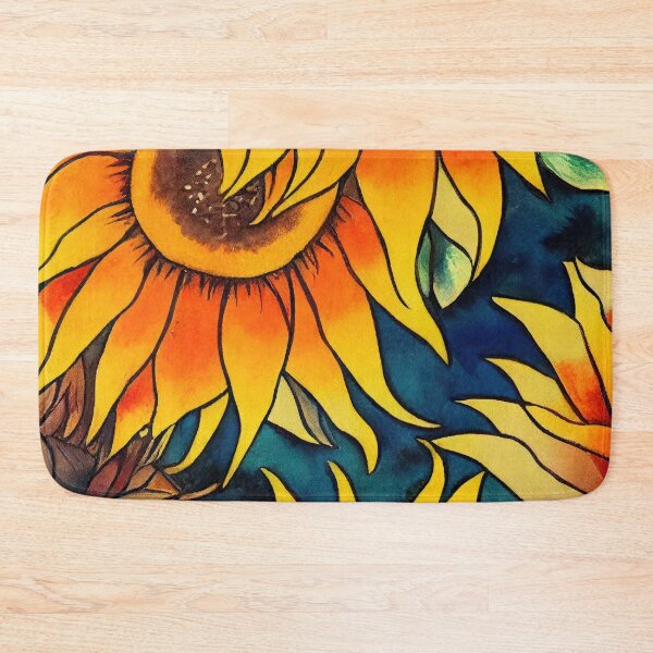 Item preview, Cheerful Watercolor Sunflowers - Japanese Inspired Floral Art Print designed and sold by Dream-Palette.