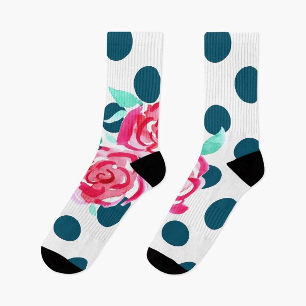 Item preview, Tea Party - Pink Roses with Teal Polka Dots designed and sold by Stacey Burt creative Designs.