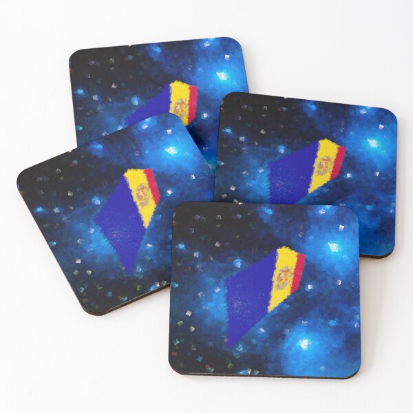 Item preview, Deep Space Andorran Flag designed and sold by lobodelnoir.