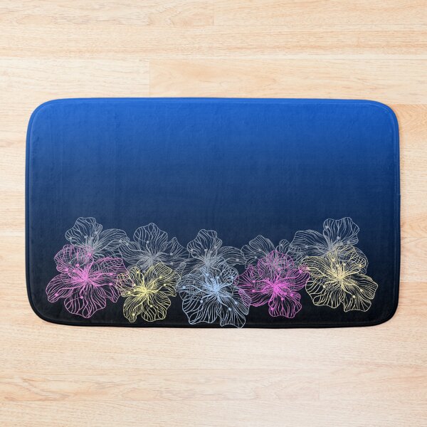 Item preview, Colorful flowers on a blue gradient designed and sold by fuzzyfox.