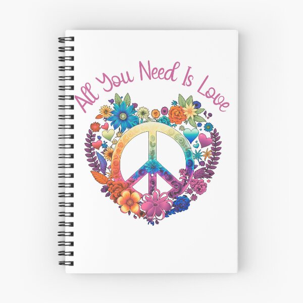 Item preview, All You Need Is Love, Hippie Heart Peace Sign, Peace and Love, Hippie Flowers designed and sold by desireedickens.