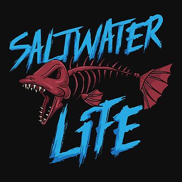 Saltwater Life Fishing Shirt For Fisherman Angler Sticker by Pubi