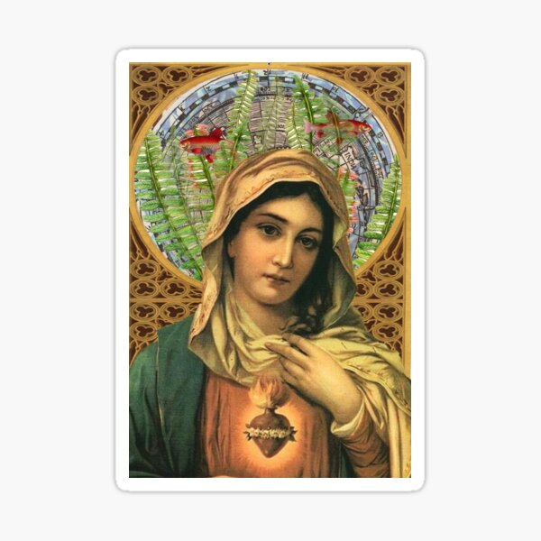 Virgin Mary with goldfish Sticker