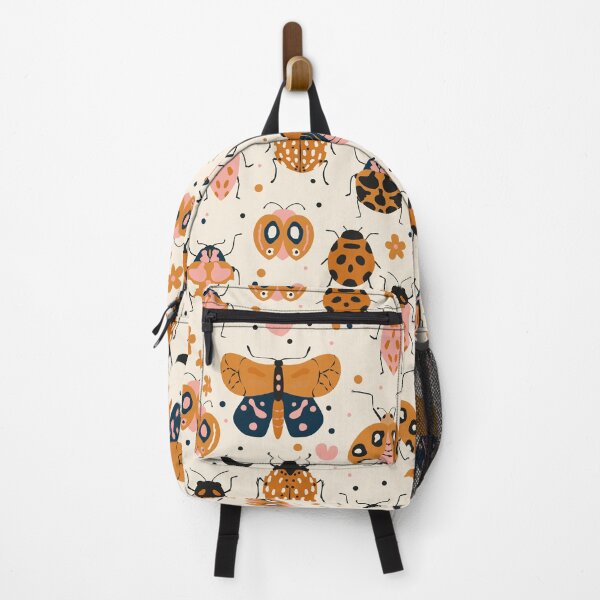Item preview, Cute colorful doodle bugs on beige background, pattern designed and sold by BlueLela.