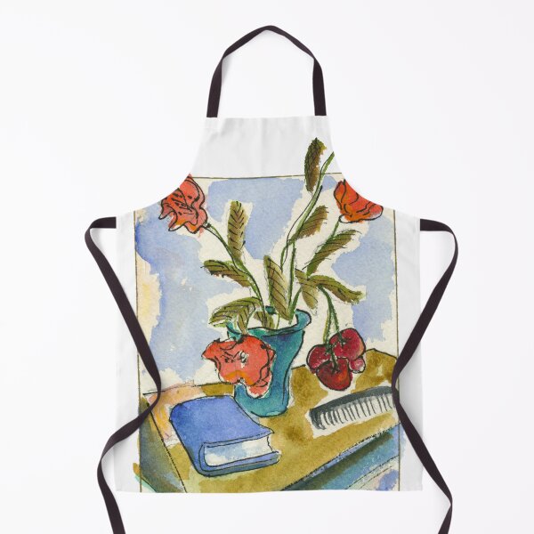 Item preview, E.J. Gold Watercolor "Buncha Roses on a Table with a Blue Book & Comb" designed and sold by ProsperityPath.