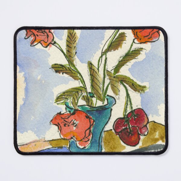 Item preview, E.J. Gold Watercolor "Buncha Roses on a Table with a Blue Book & Comb" designed and sold by ProsperityPath.