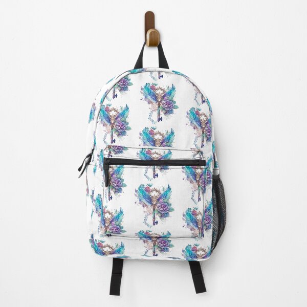 Item preview, Floral Watercolor Fantasy Key with Wings designed and sold by DreamiDreams.