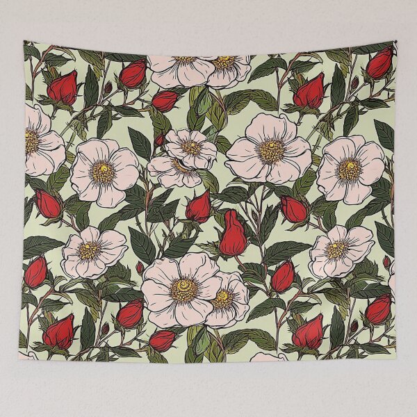 Item preview, Wild  Prairie Flower Pattern Design  Against A Light Green Background designed and sold by mrtom414.